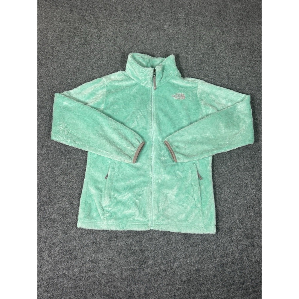The North Face Osito Fleece Jacket Girls XL (18) Green‎ Full Zip Soft Fuzzy